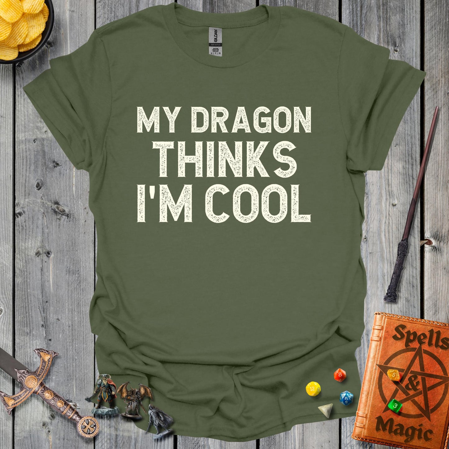 My Dragon Thinks I'm Cool - MilitaryGreen
