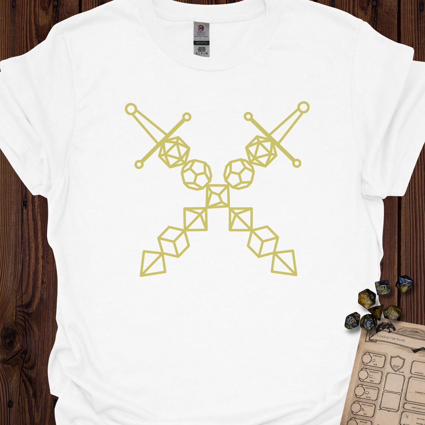 Dice set swords - White