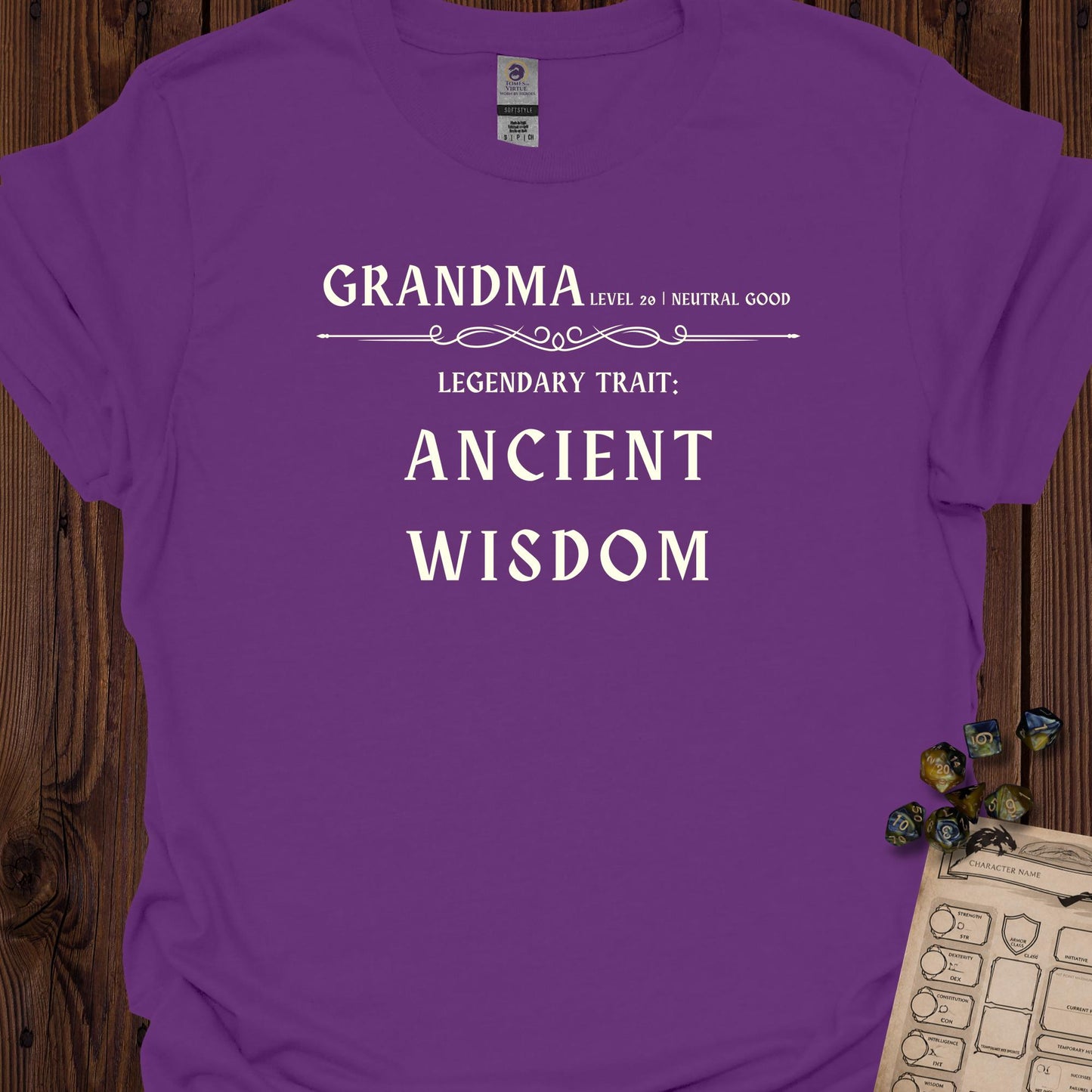 Grandma characther sheet - Purple