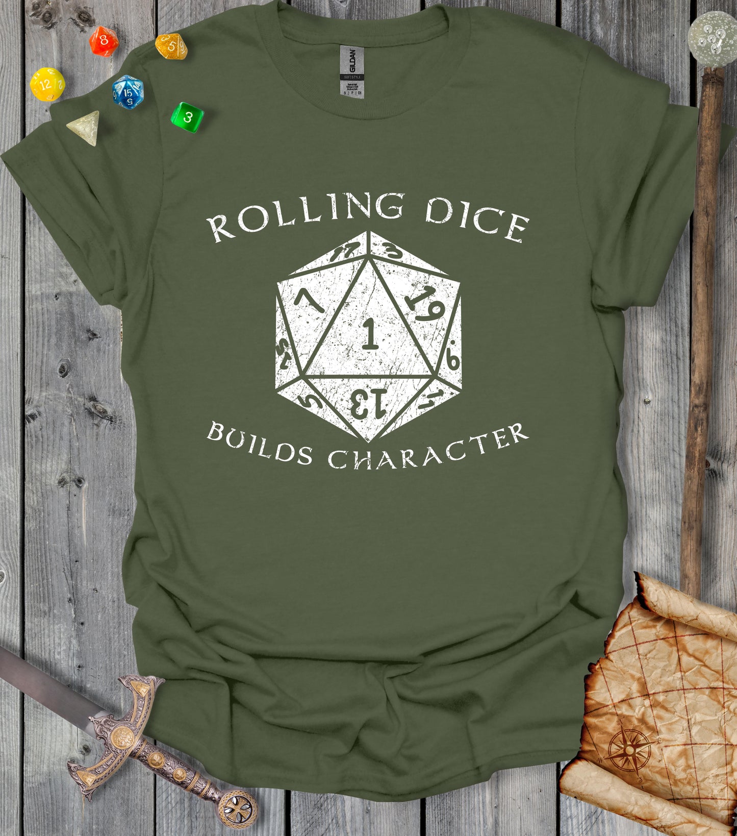 Rolling dice builds character - T-shirt