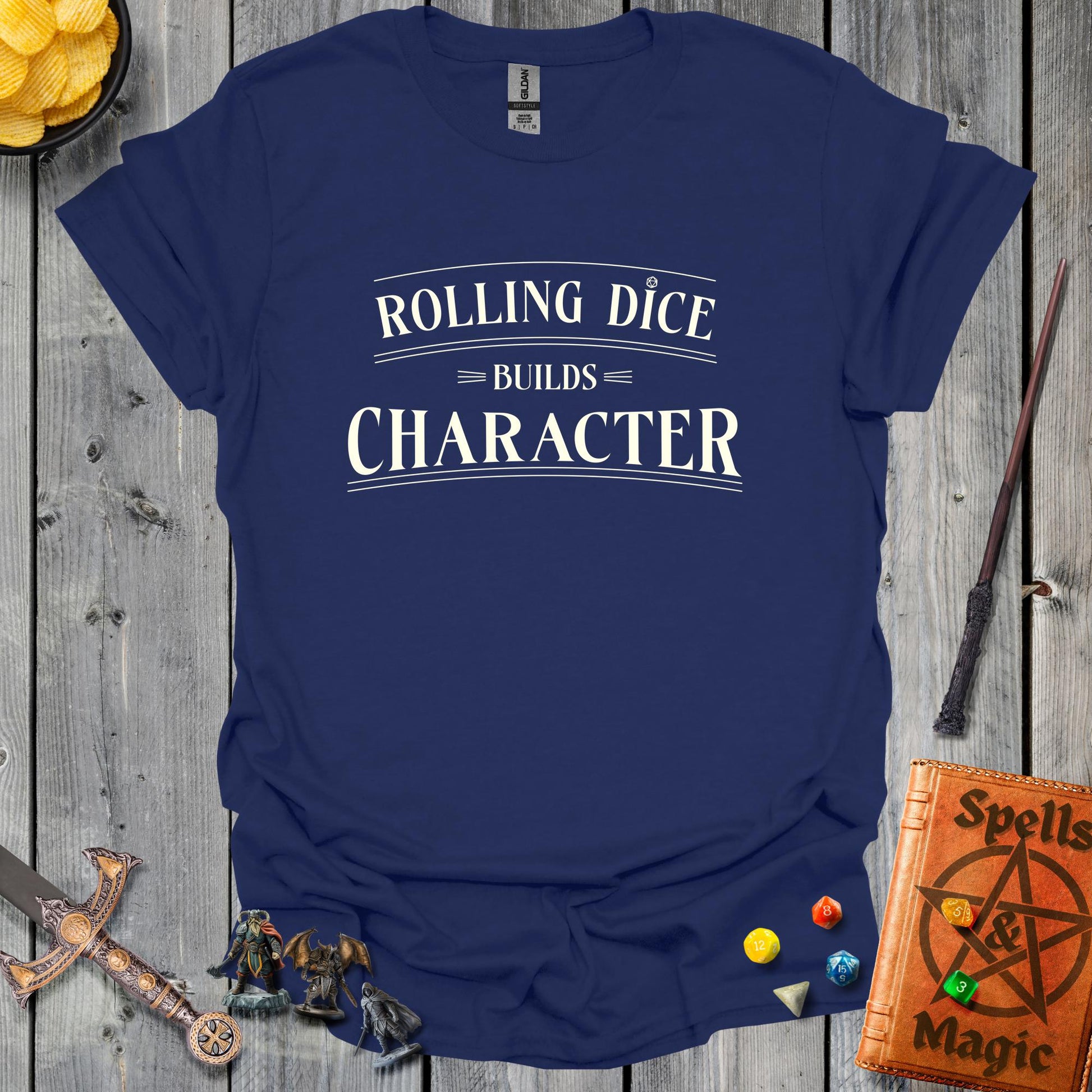 Rolling dice builds character - NavyBlue