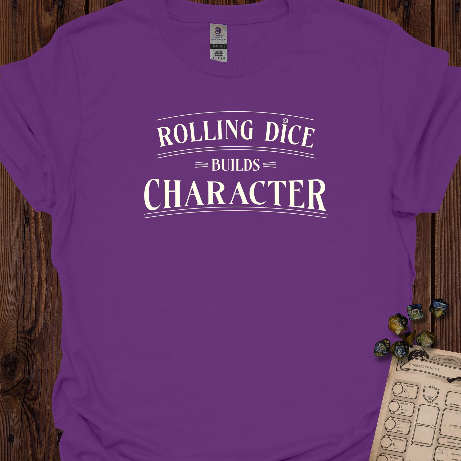 Rolling dice builds character - Purple
