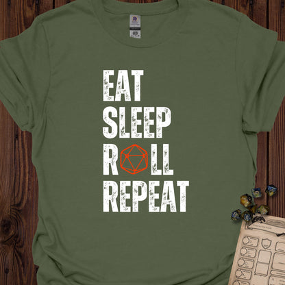 Eat Sleep Roll Repeat - MilitaryGreen