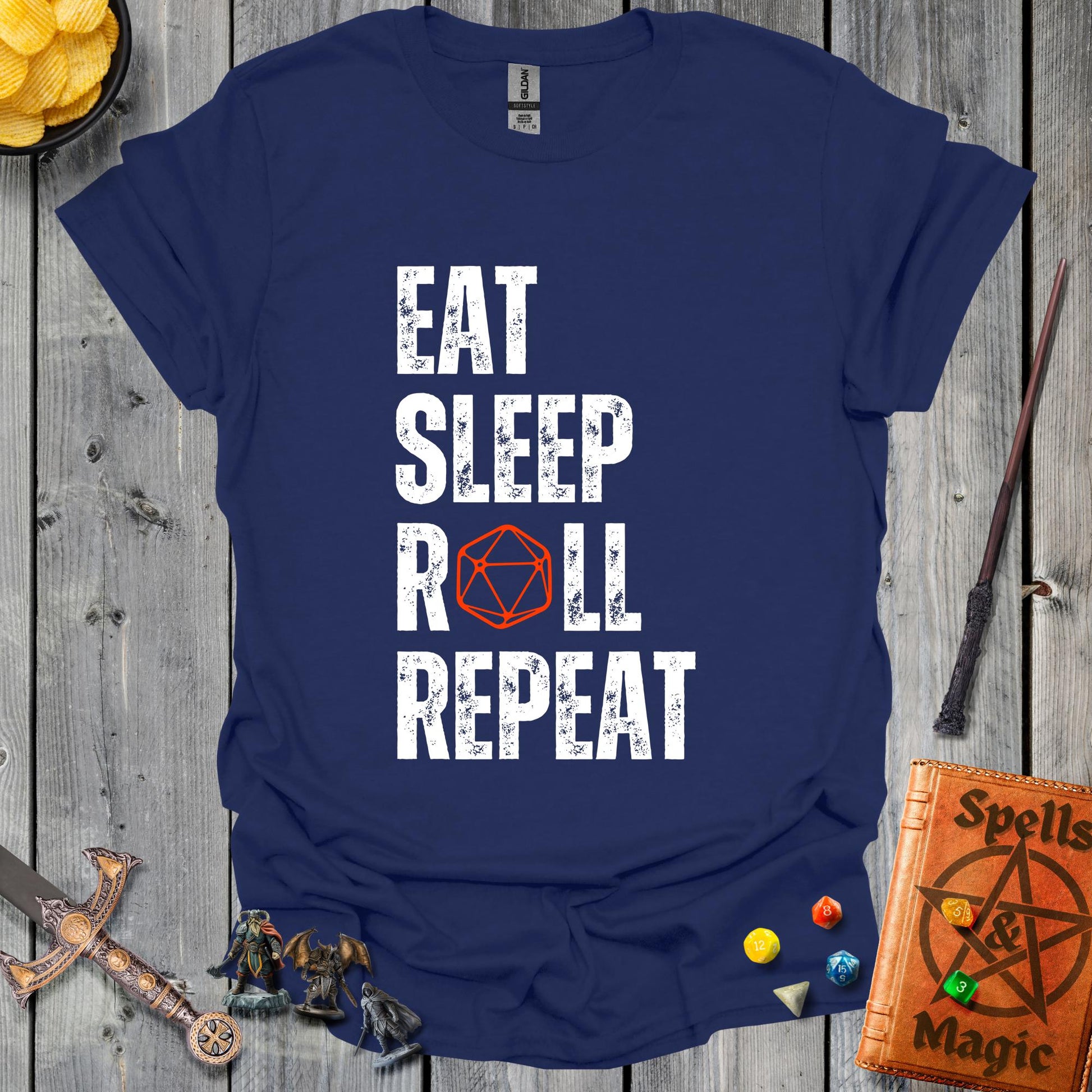Eat Sleep Roll Repeat - NavyBlue