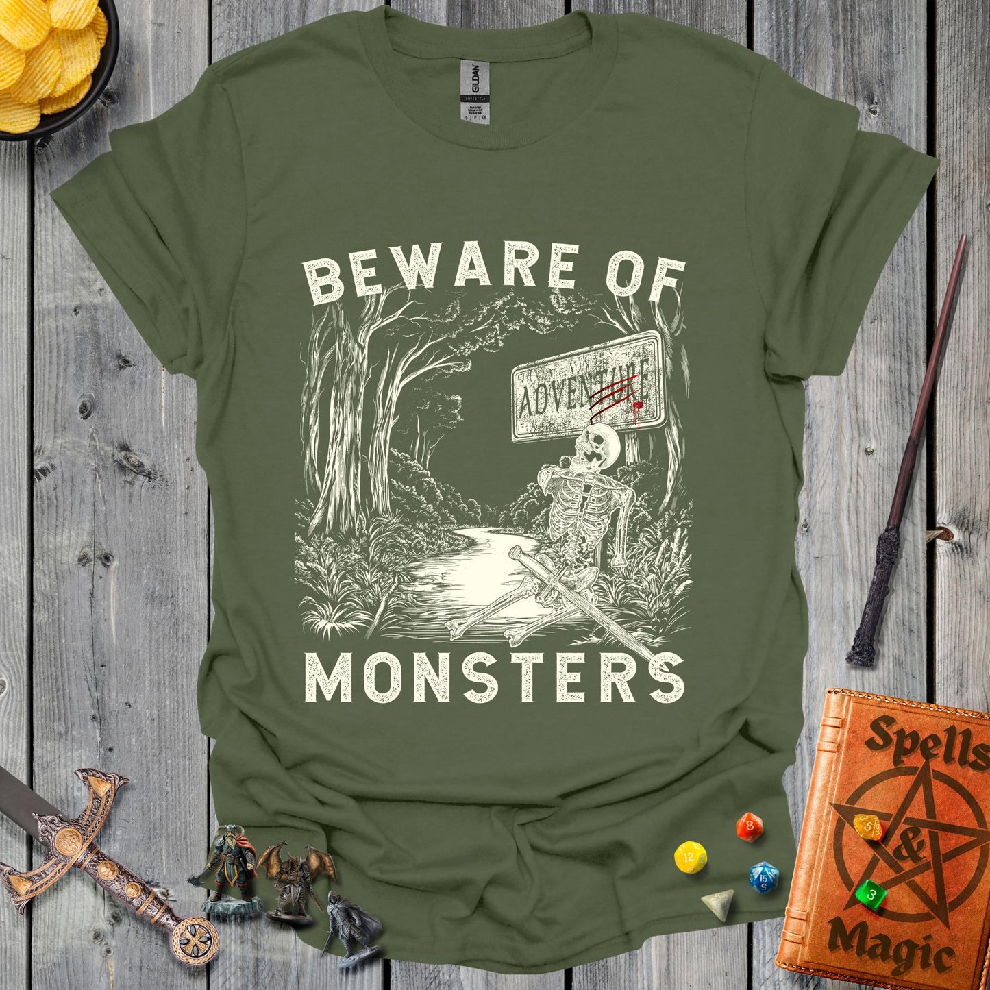 Beware of Monsters - MilitaryGreen