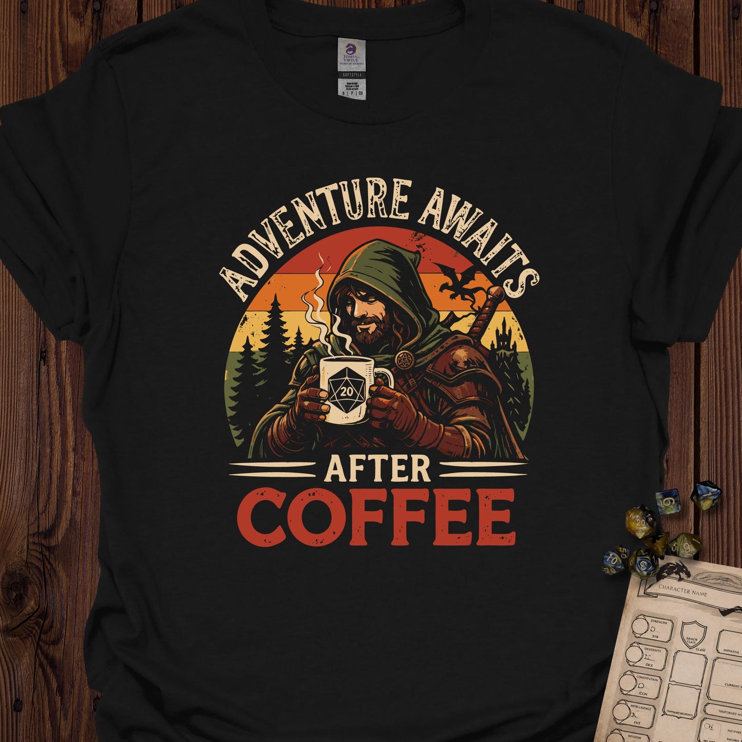 Adventure awaits after coffee - Black