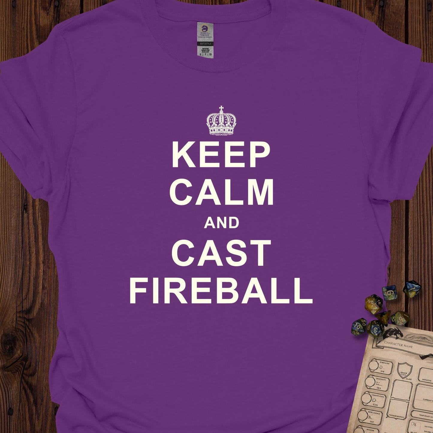 Keep Calm and Cast Fireball - Purple