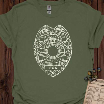 Qualified dungeon safety inspector - white badge - MilitaryGreen