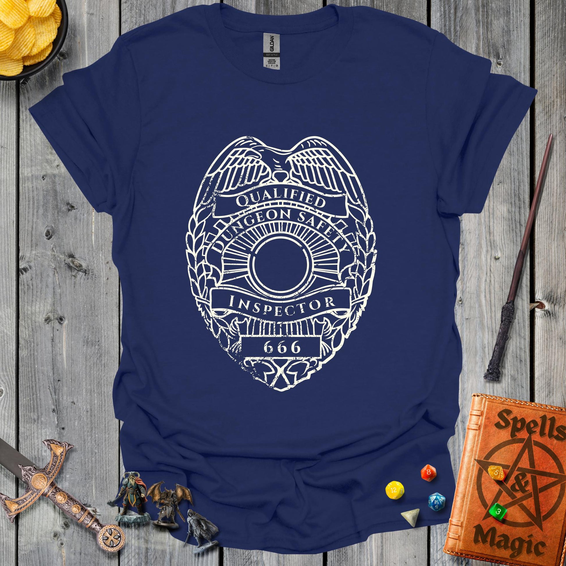 Qualified dungeon safety inspector - white badge - NavyBlue