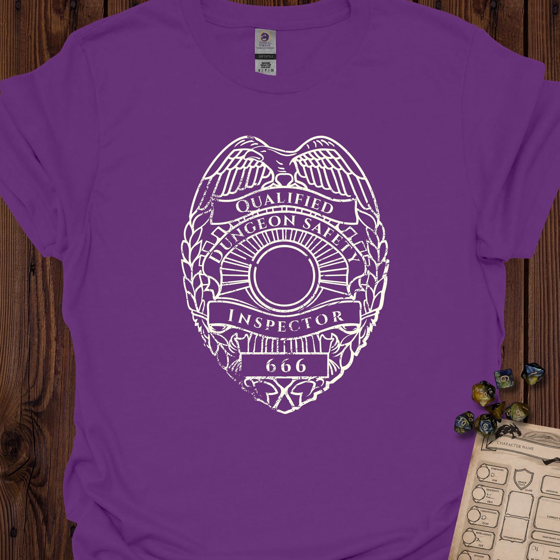 Qualified dungeon safety inspector - white badge - Purple