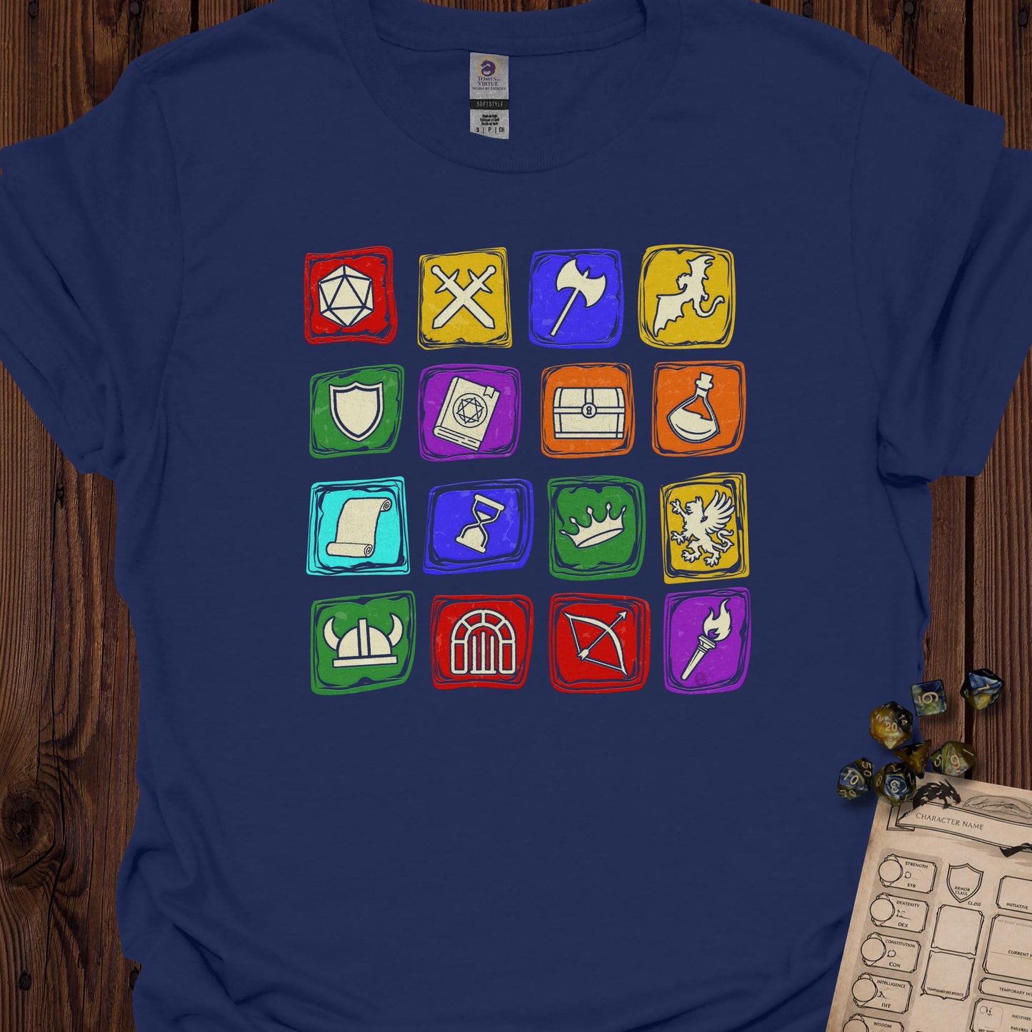 Adventure game icon grid - Navy
