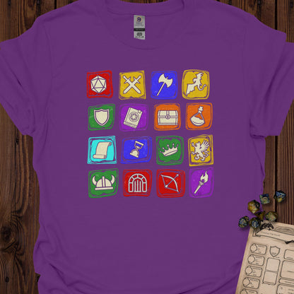 Adventure game icon grid - Purple