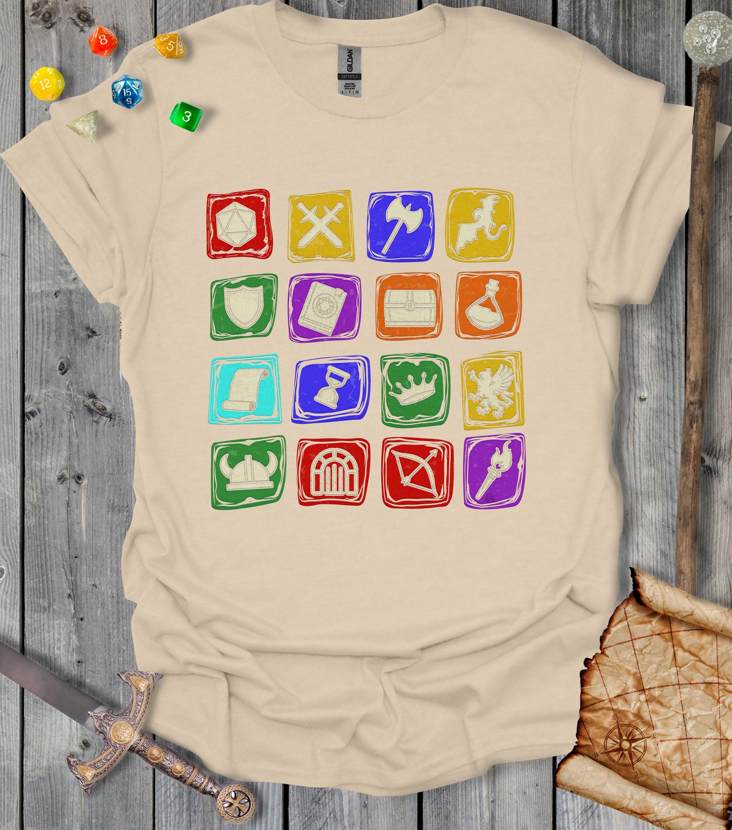 Adventure game icon grid - T-shirt