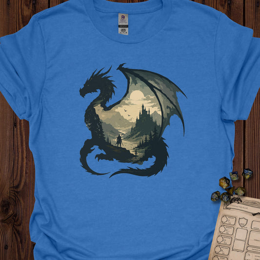 Dragon silhouette with adventure landscape inside - HeatherRoyal