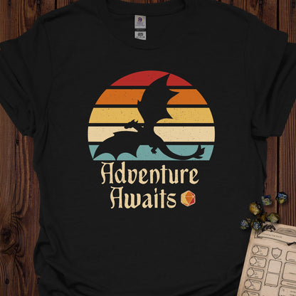 Adventure awaits - Retro sun - Black