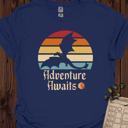 Adventure awaits - Retro sun - Navy