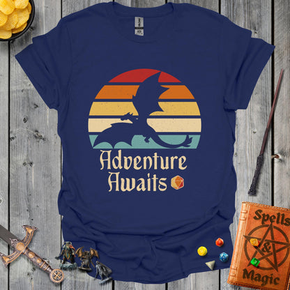 Adventure awaits - Retro sun - NavyBlue