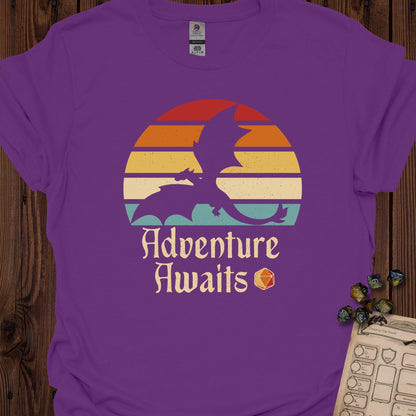 Adventure awaits - Retro sun - Purple