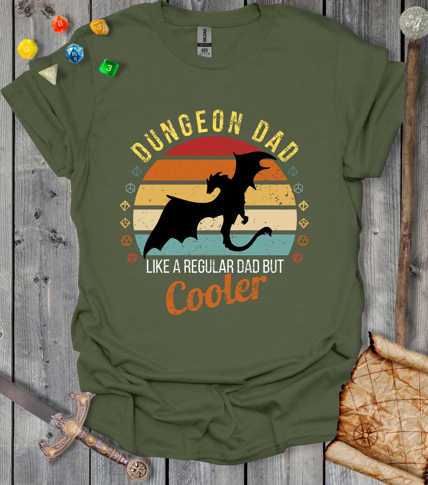 Dungeon dad - Retro sun - T-shirt