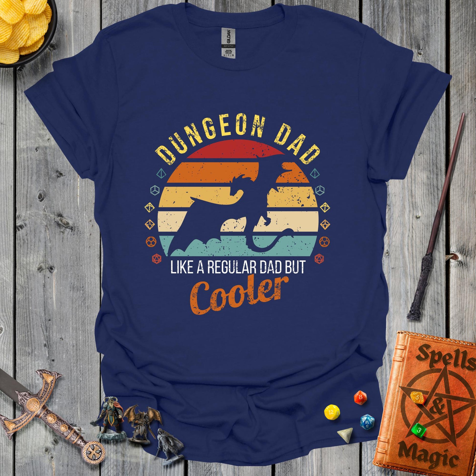 Dungeon dad - Retro sun - NavyBlue