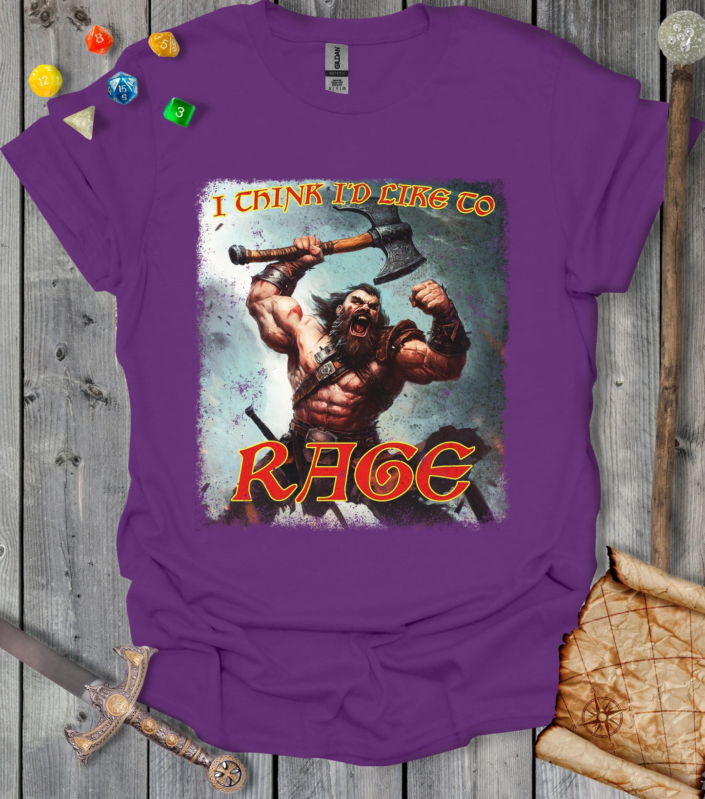 I think I'd like to RAGE - Raging barbarian - T-shirt