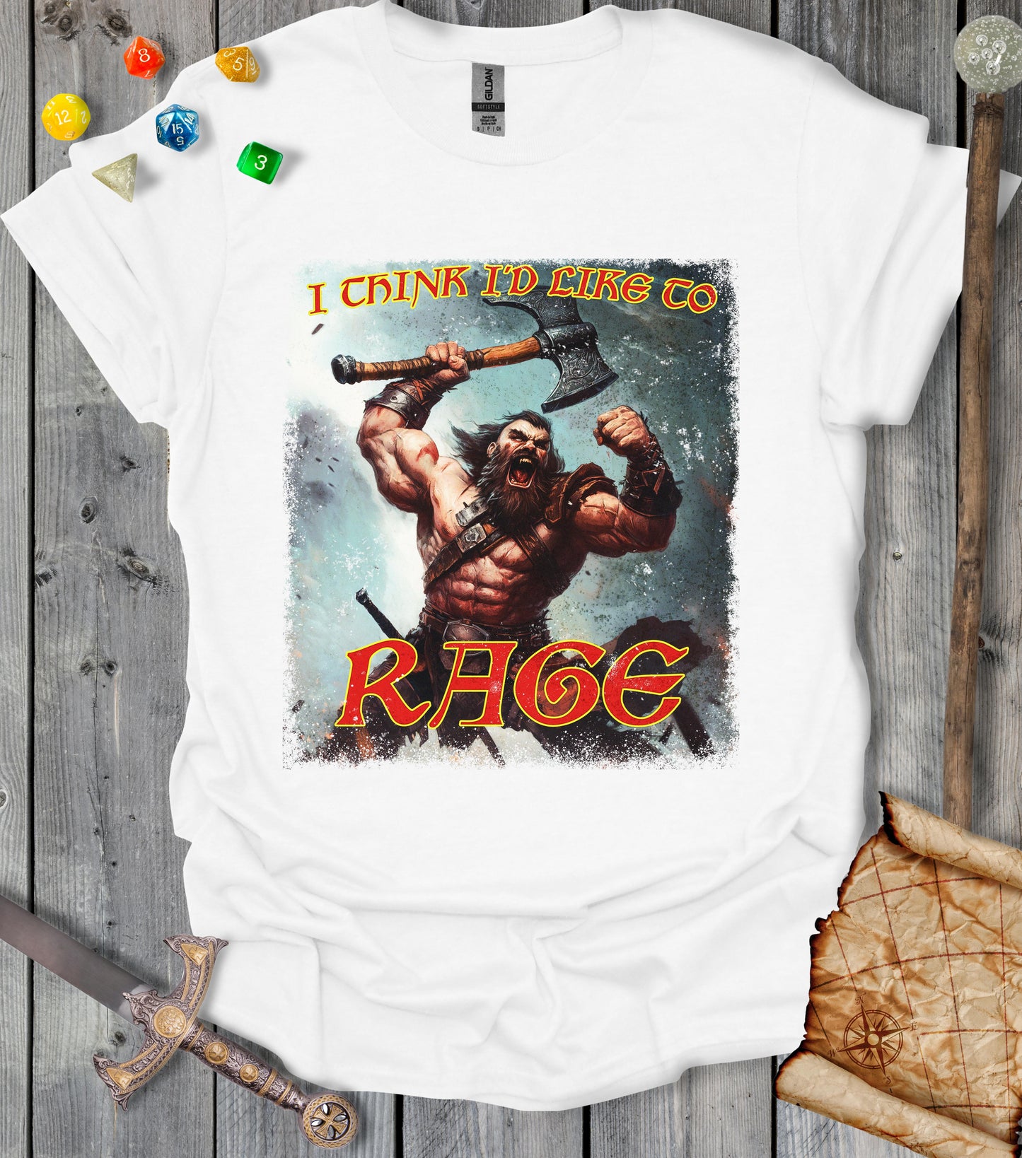 I think I'd like to RAGE - Raging barbarian - T-shirt