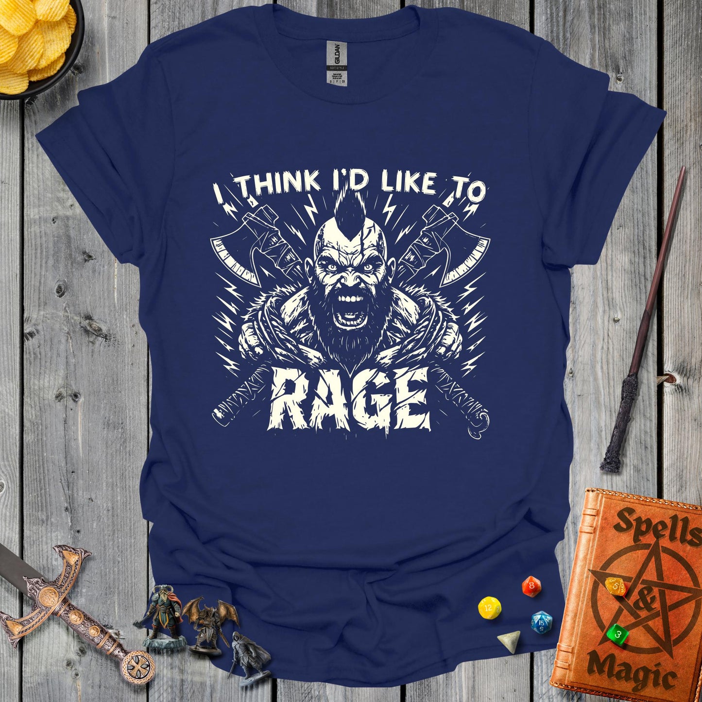I think I'd like to RAGE - Monochrome art - NavyBlue