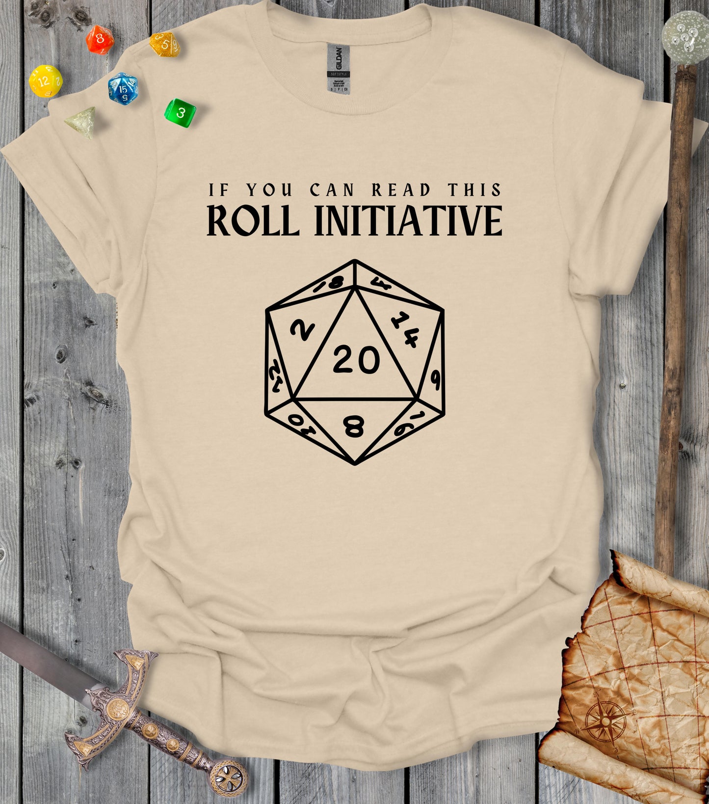 If you can read this, roll initiative - T-shirt