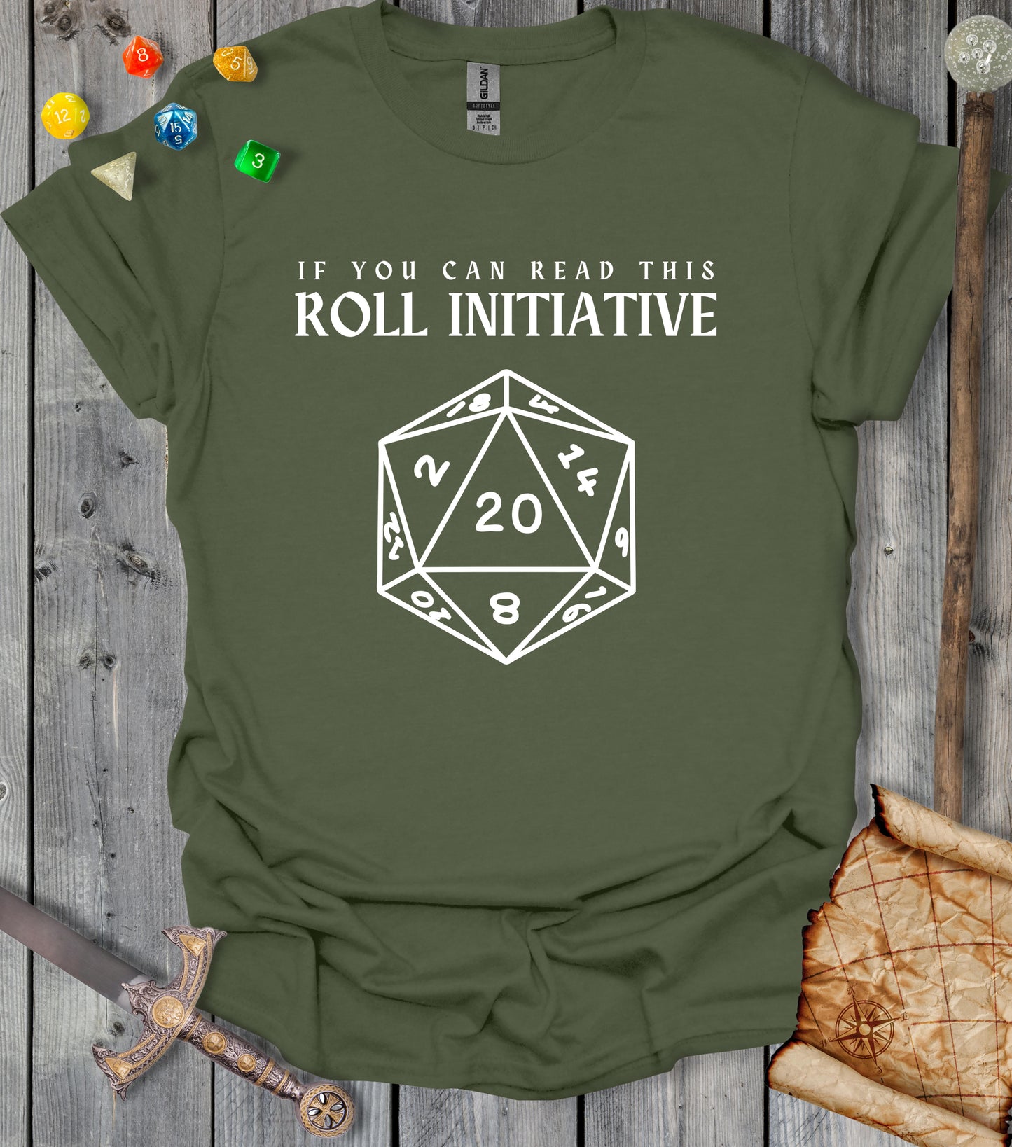 If you can read this, roll initiative - T-shirt