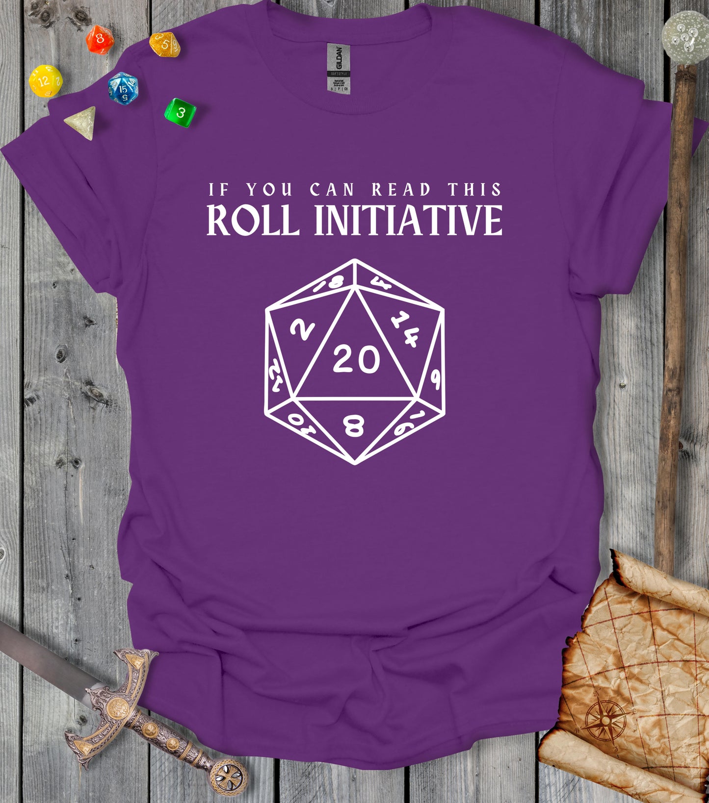 If you can read this, roll initiative - T-shirt