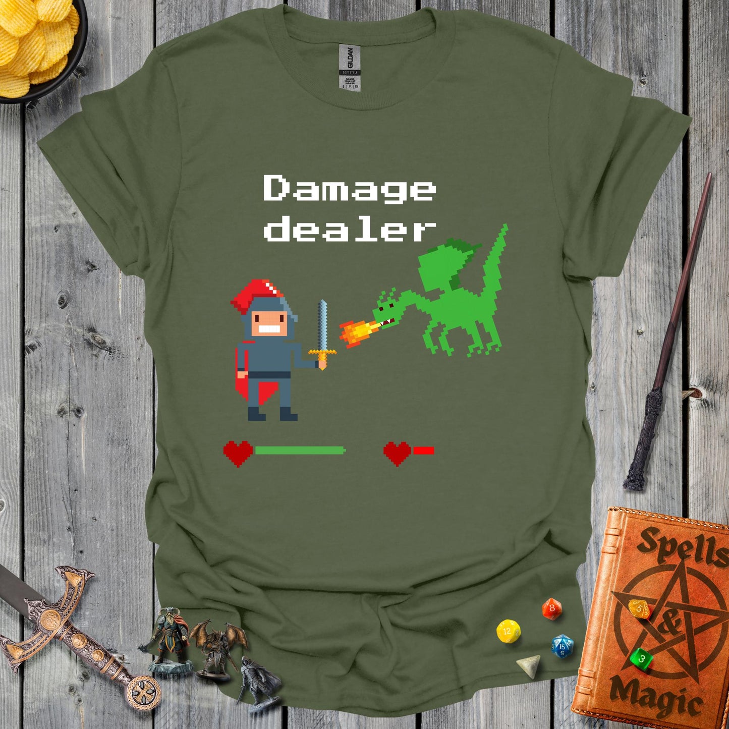Damage dealer - Pixel art - MilitaryGreen