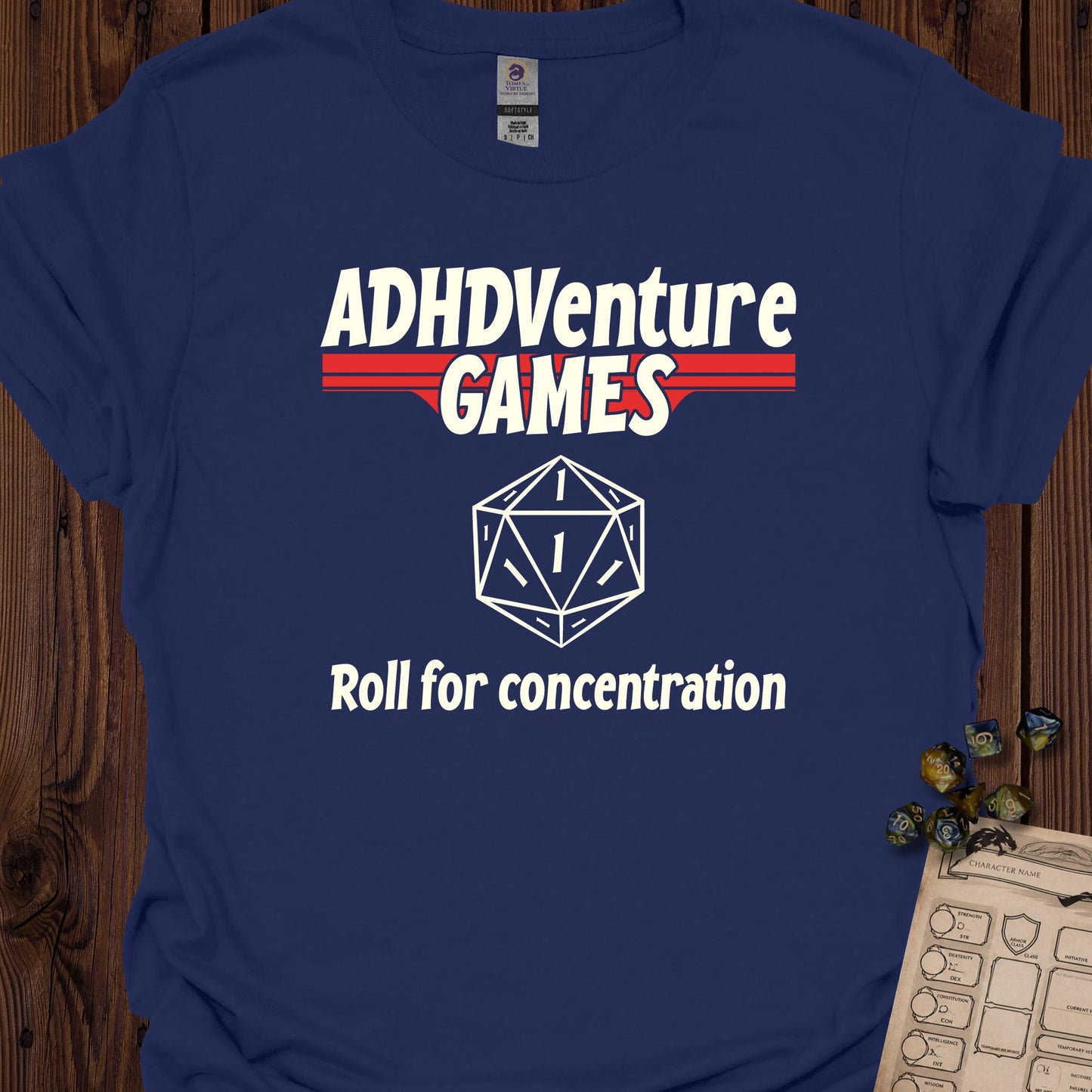 ADHDVenture Games - roll for concentration - Navy