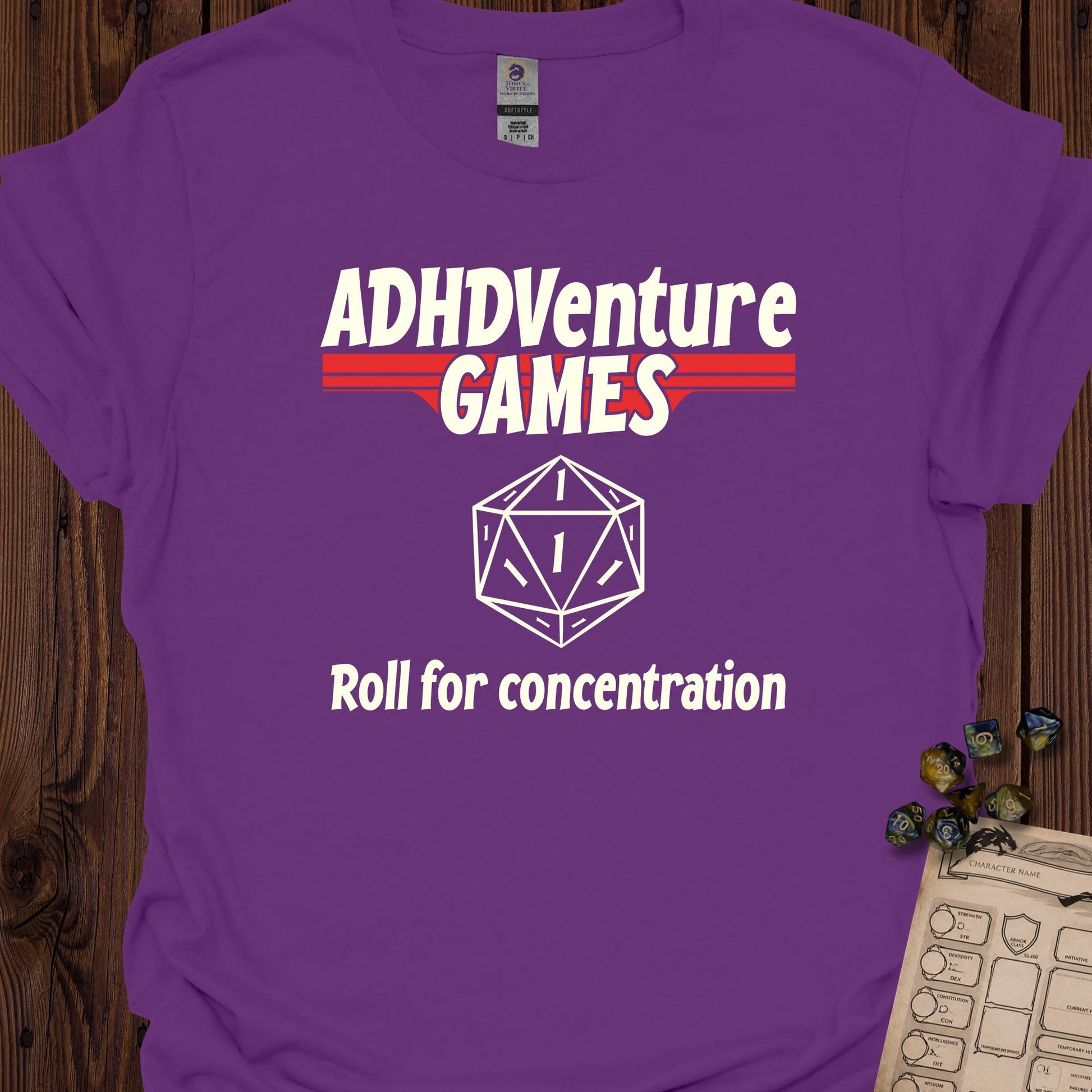 ADHDVenture Games - roll for concentration - Purple