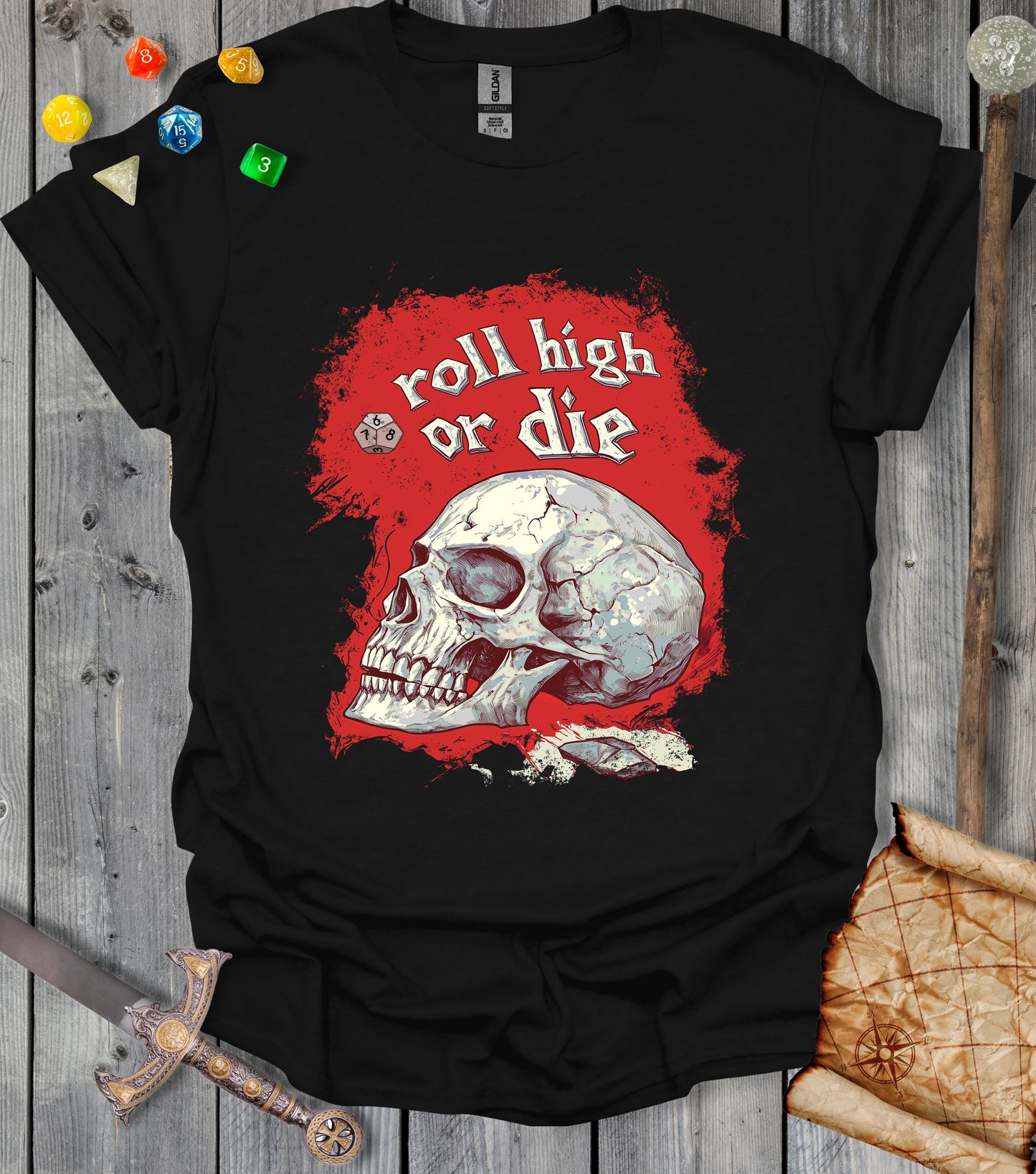 Roll high or die - skull - T-shirt