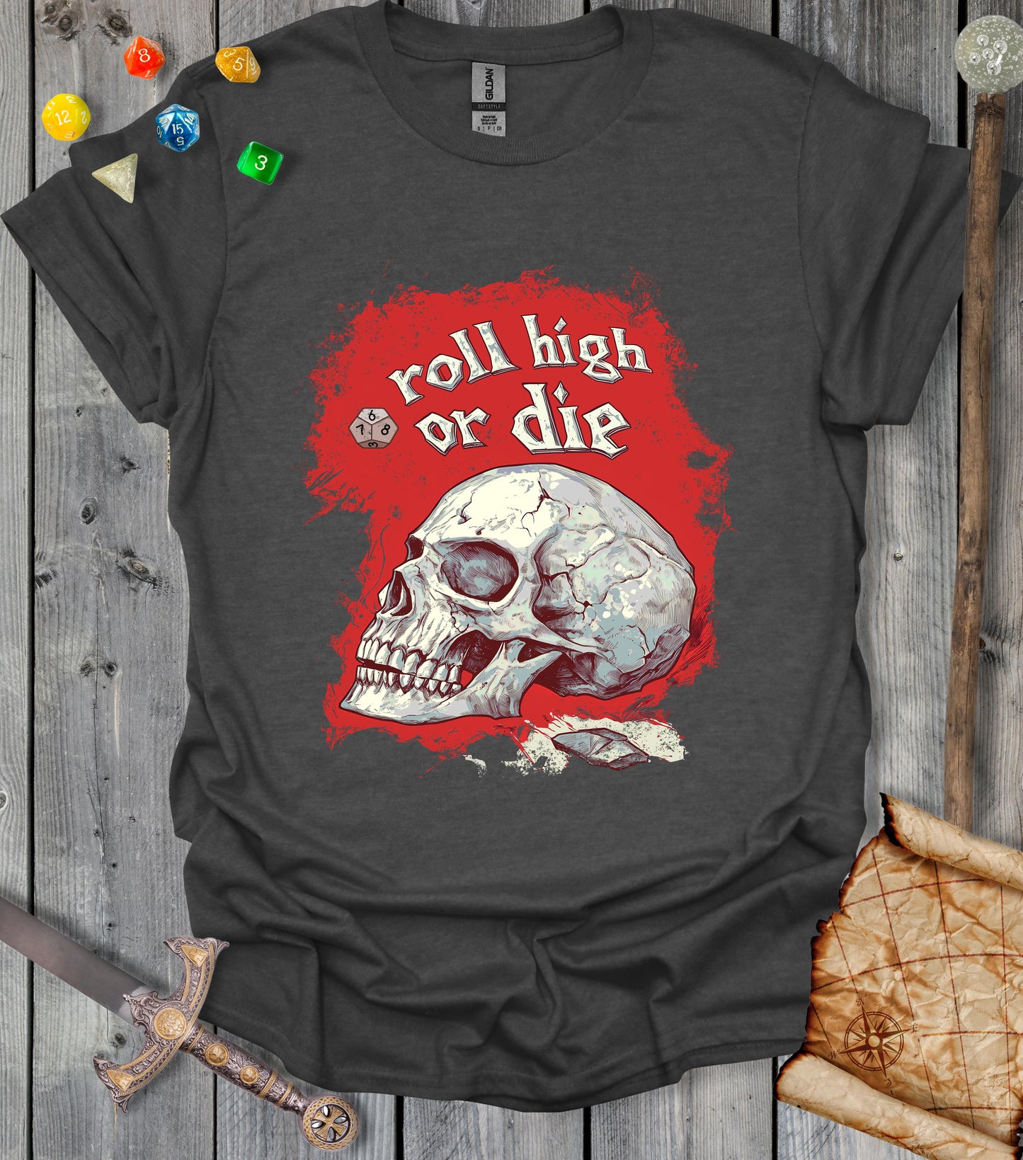 Roll high or die - skull - T-shirt