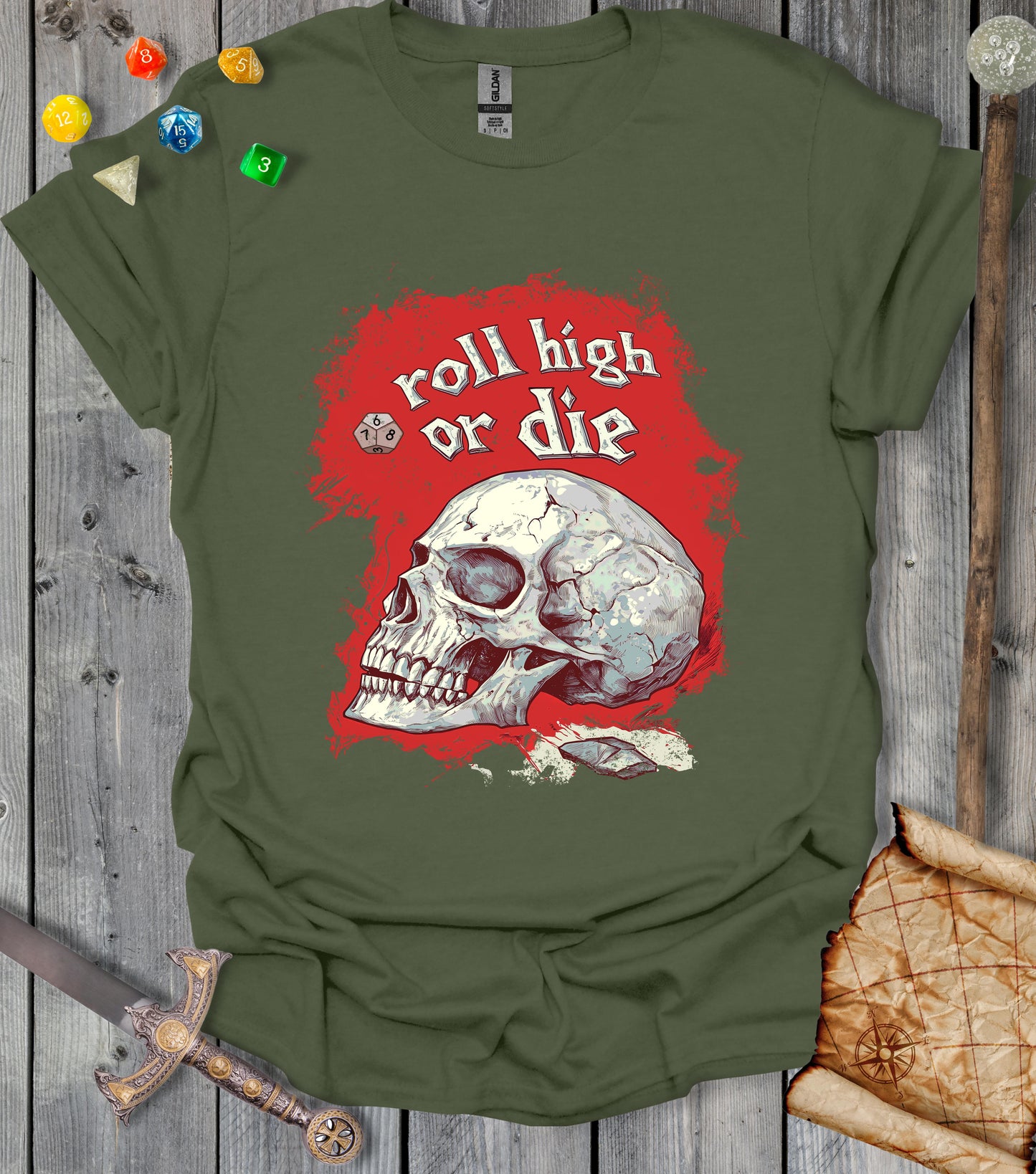 Roll high or die - skull - T-shirt