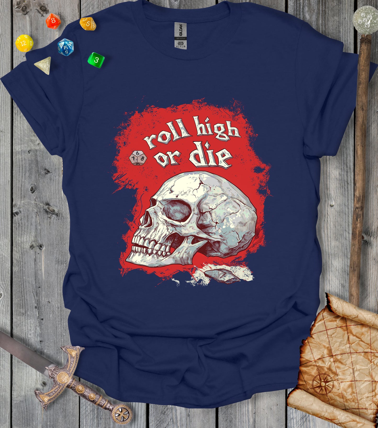 Roll high or die - skull - T-shirt