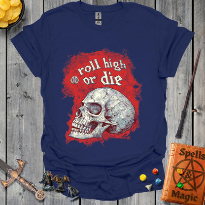 Roll high or die - skull - NavyBlue