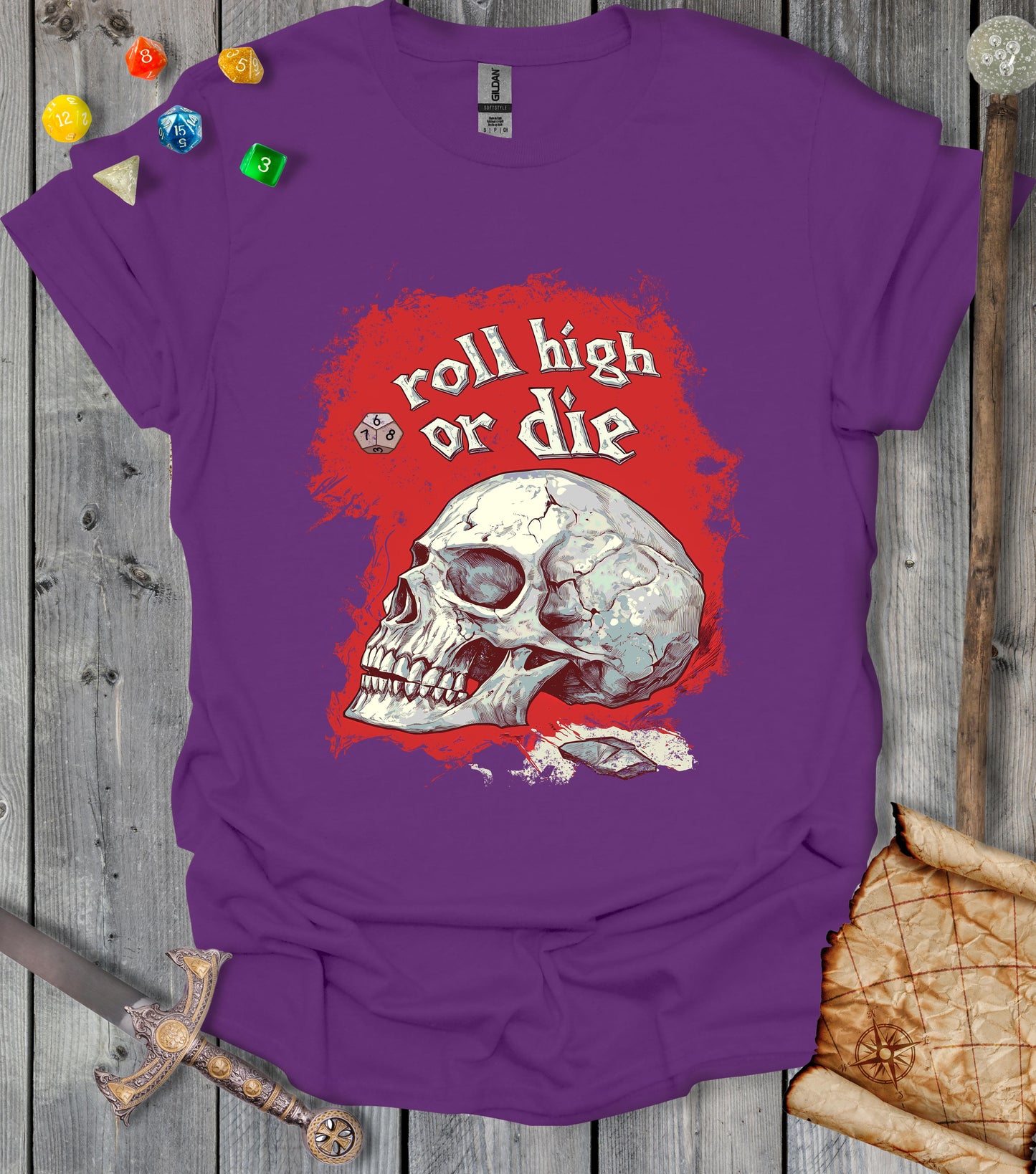 Roll high or die - skull - T-shirt