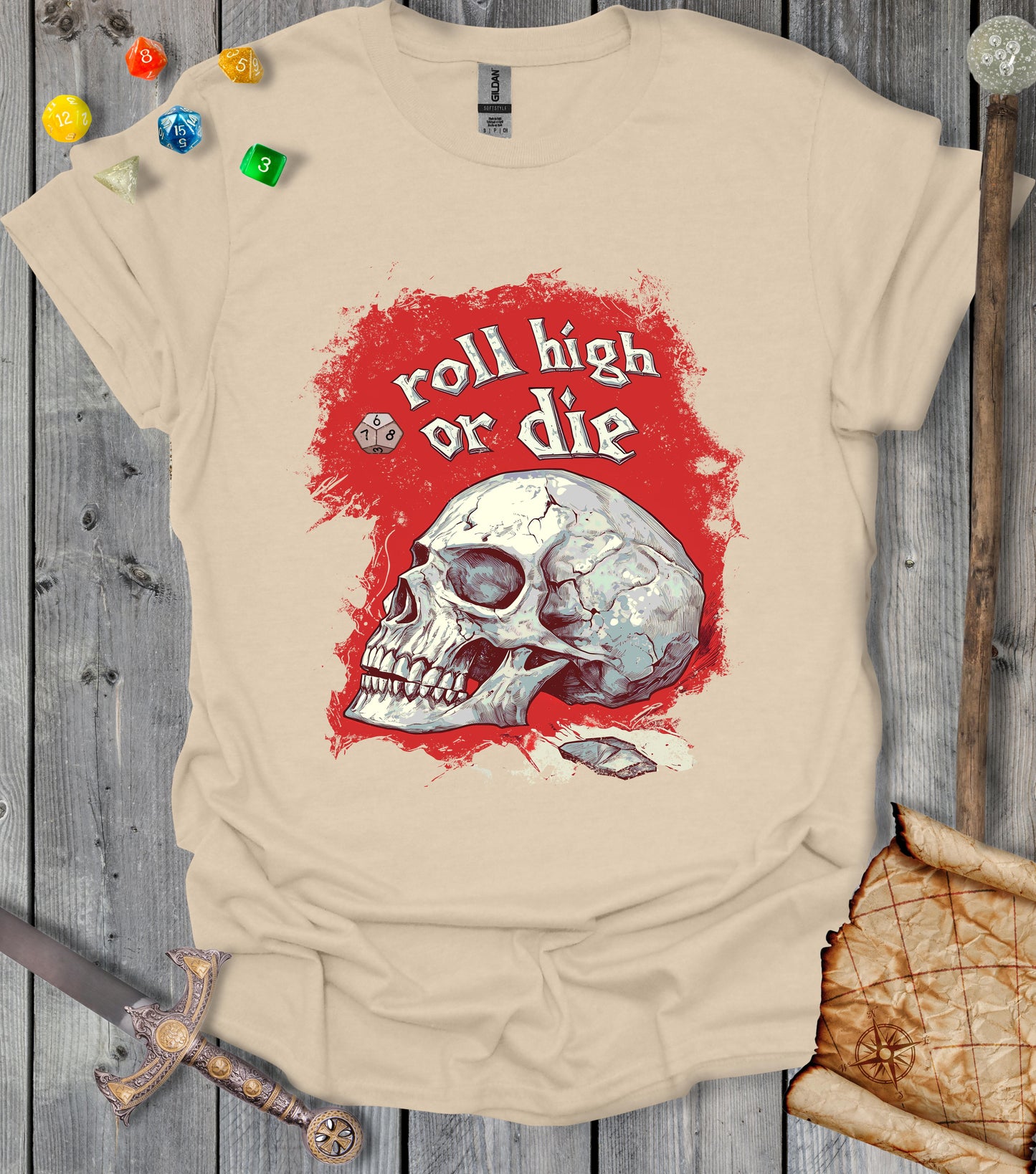 Roll high or die - skull - T-shirt