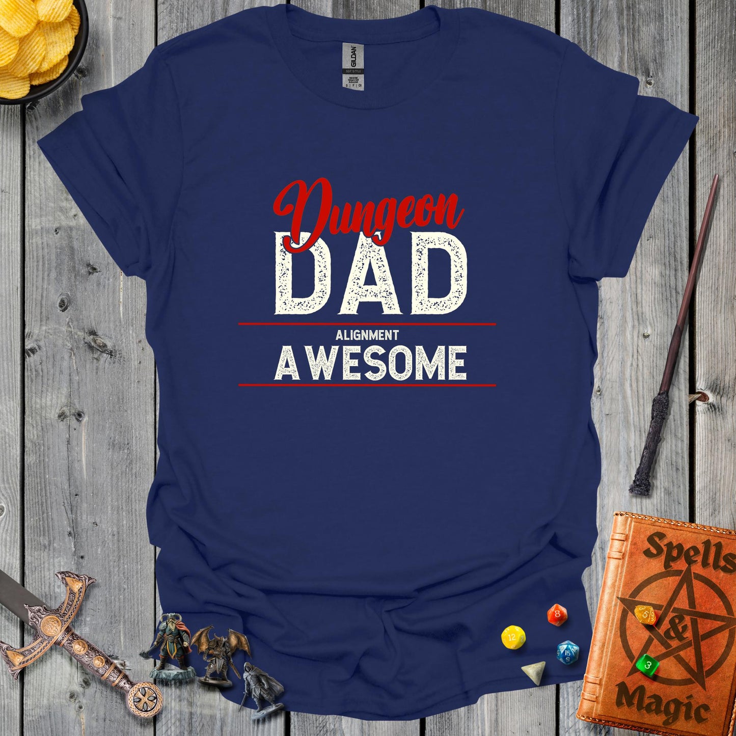 Dungeon Dad Alignment Awesome - NavyBlue