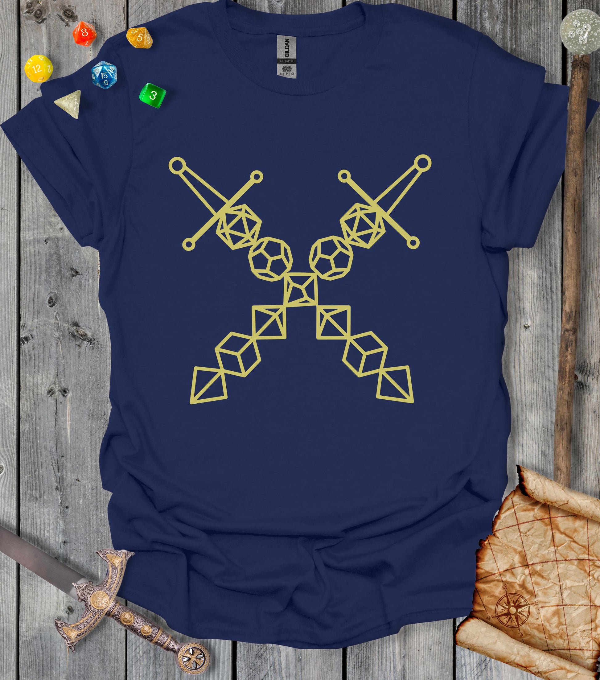 Dice set swords - NavyBlue