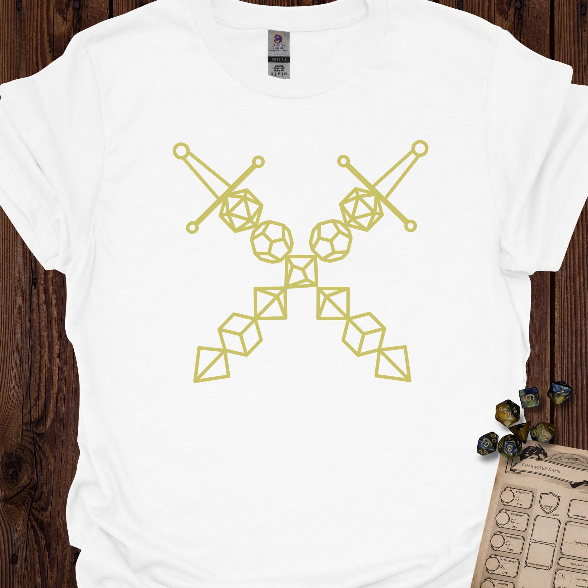 Dice set swords - White