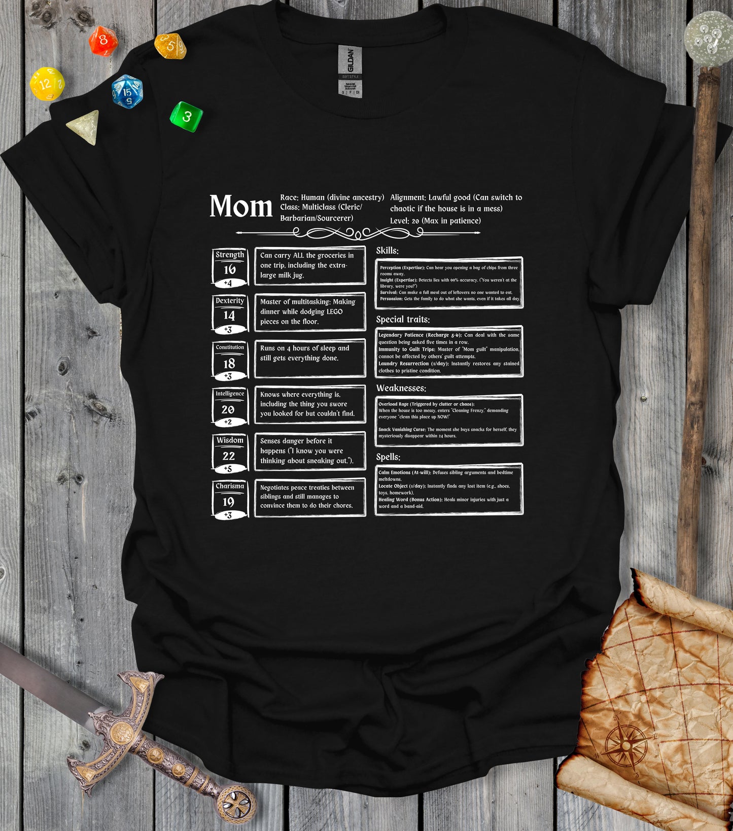 Mom characther sheet - T-shirt