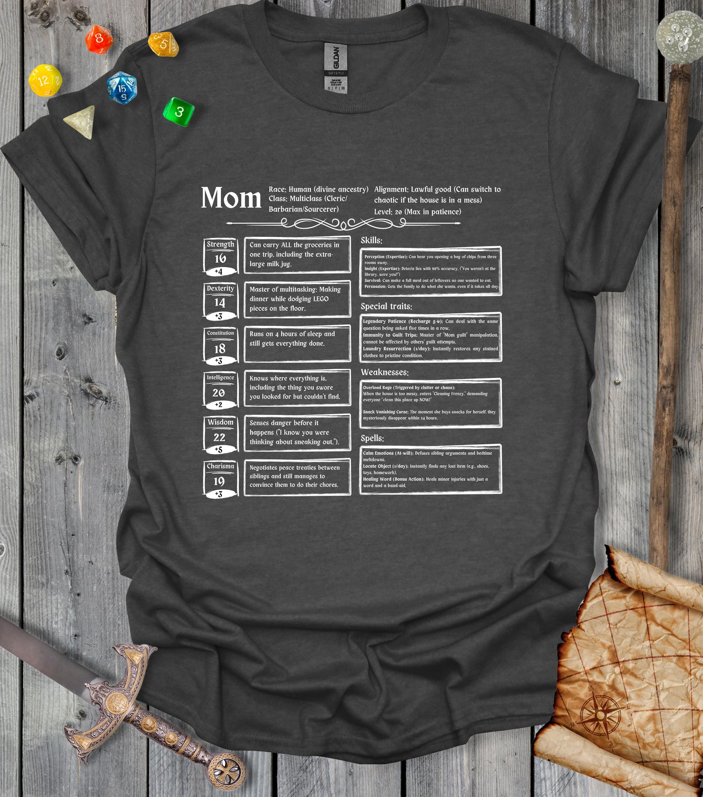 Mom characther sheet - T-shirt