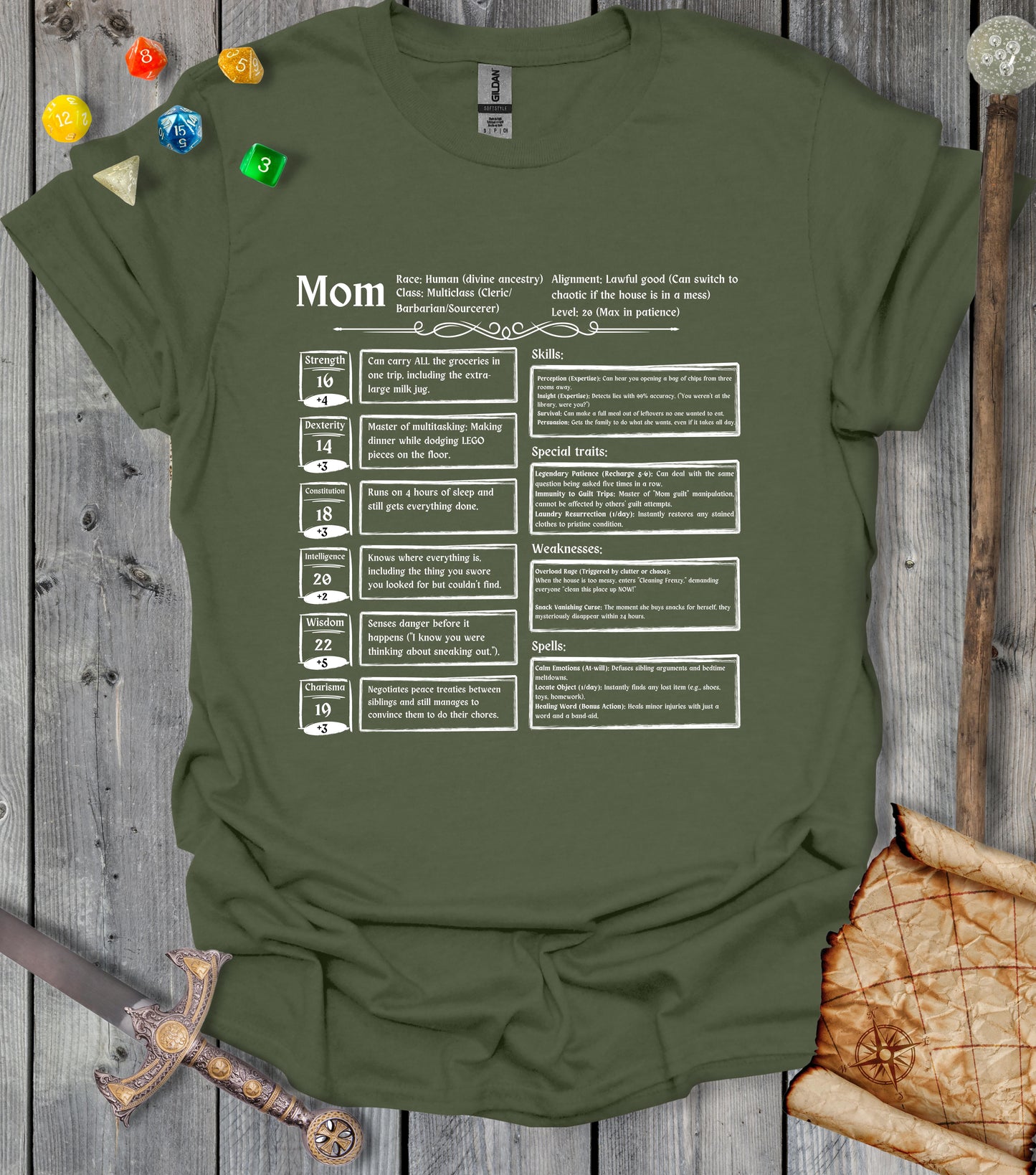 Mom characther sheet - T-shirt