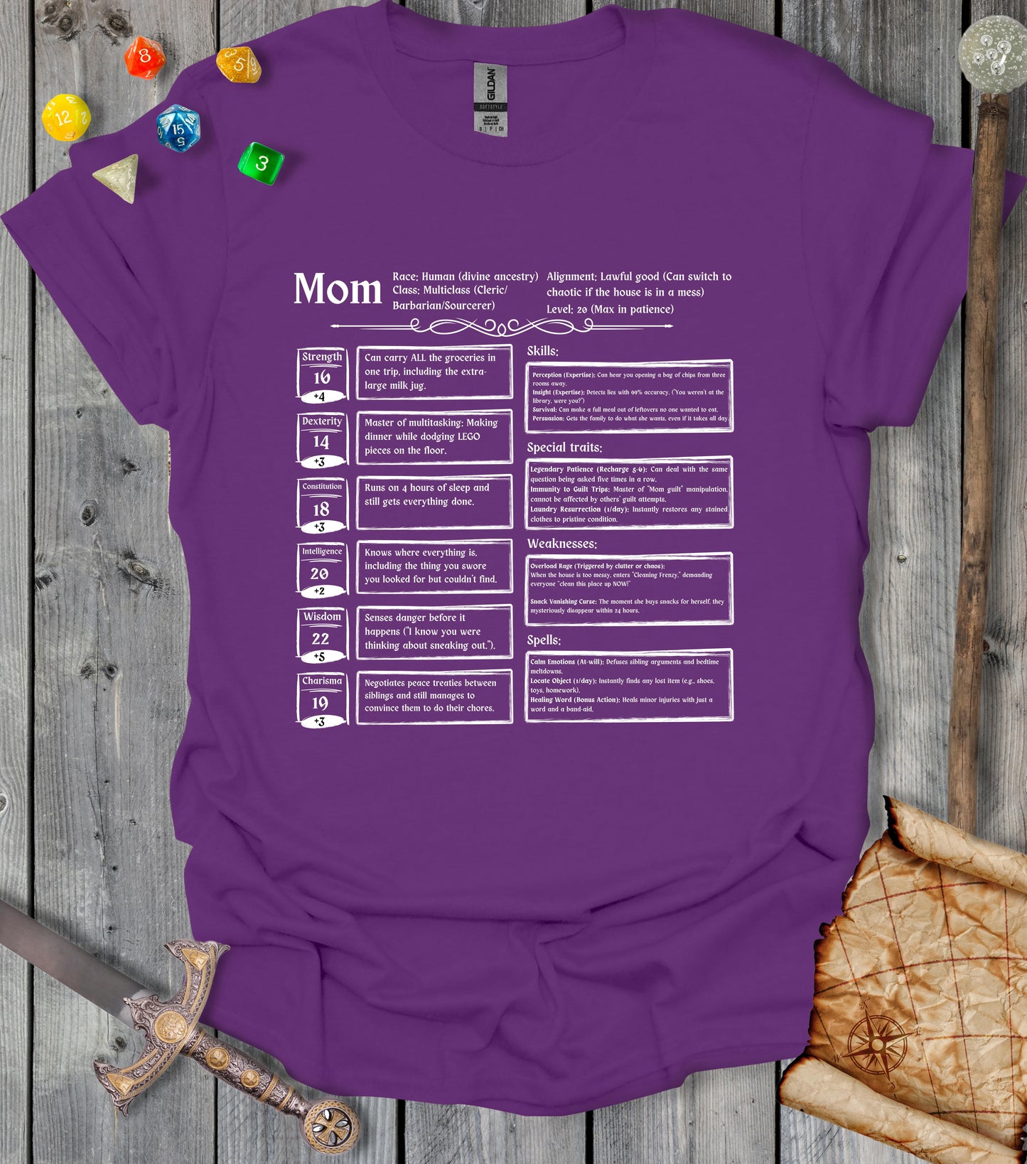 Mom characther sheet - T-shirt